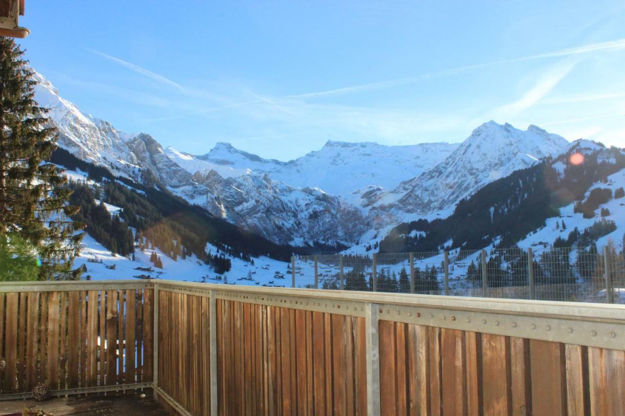 Sonnige, grosszügige Einzimmerwohnung im Zentrum Adelboden Exterior foto