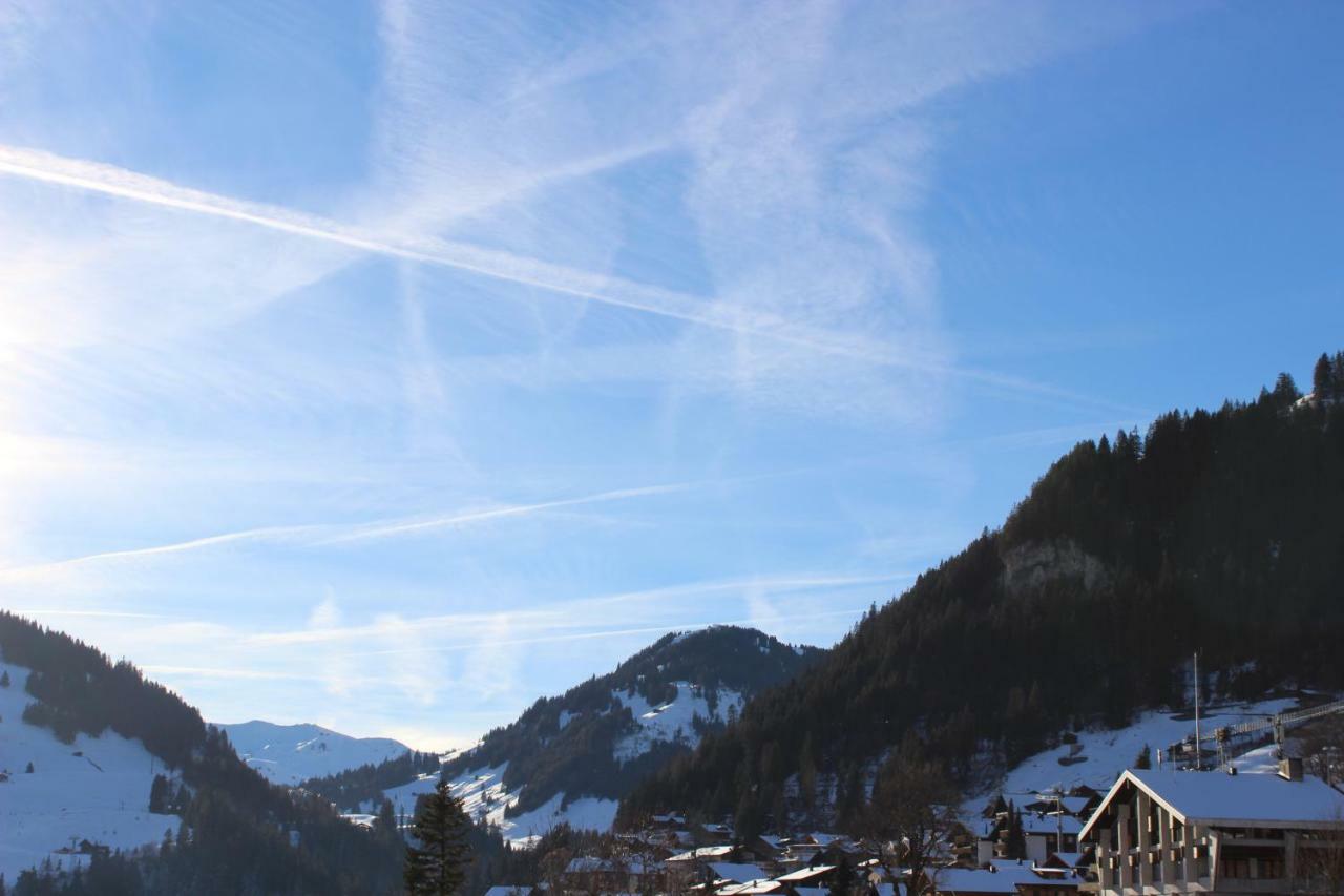 Sonnige, grosszügige Einzimmerwohnung im Zentrum Adelboden Exterior foto